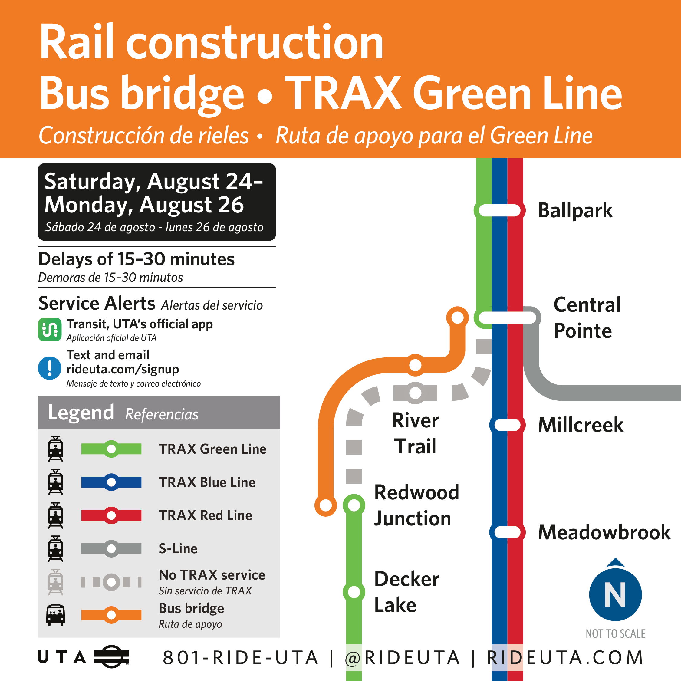 TRAX Green Line Construction and Bus Bridge Between Redwood Junction ...